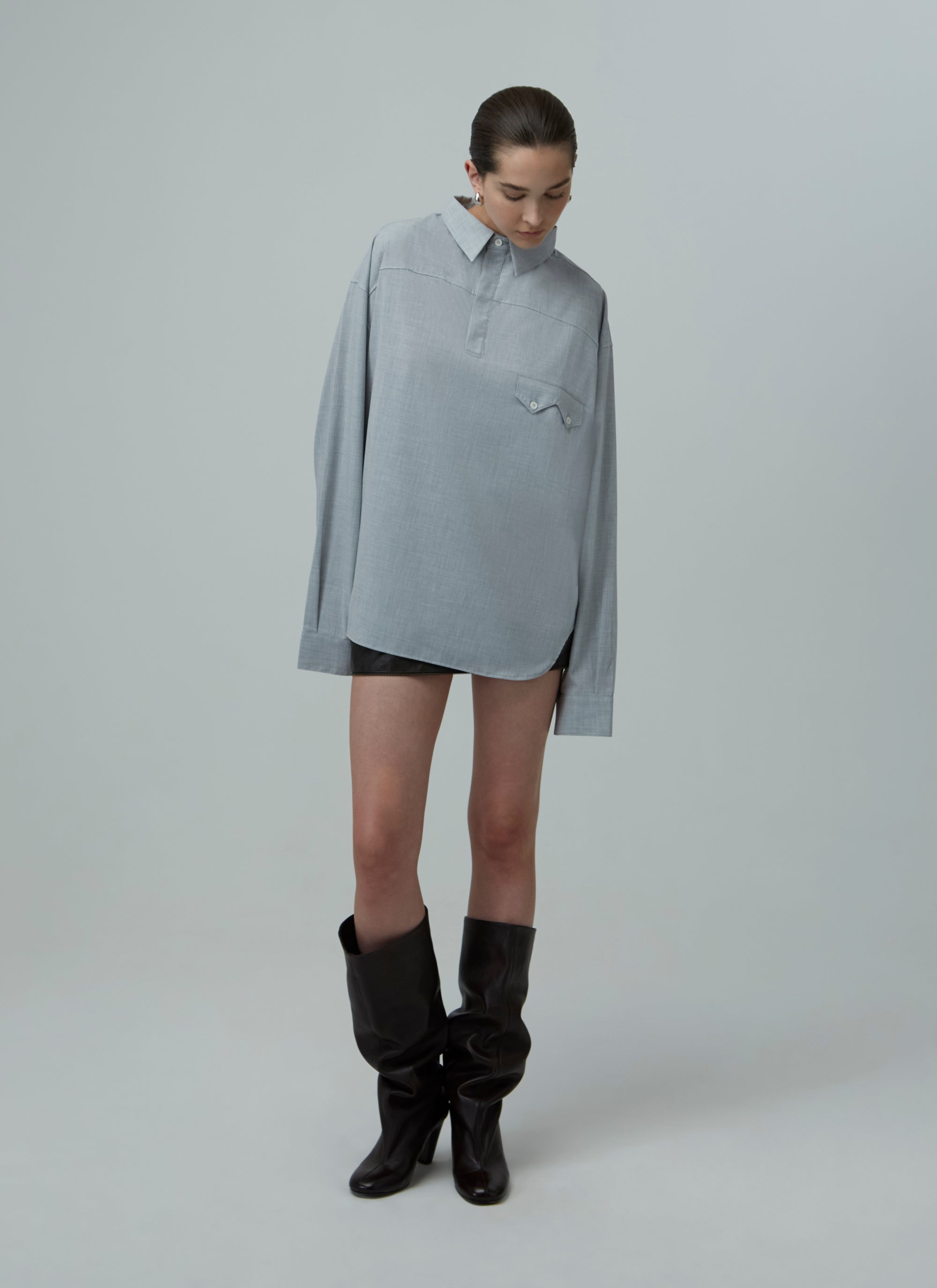 Oversized Overshirt | Light Gray