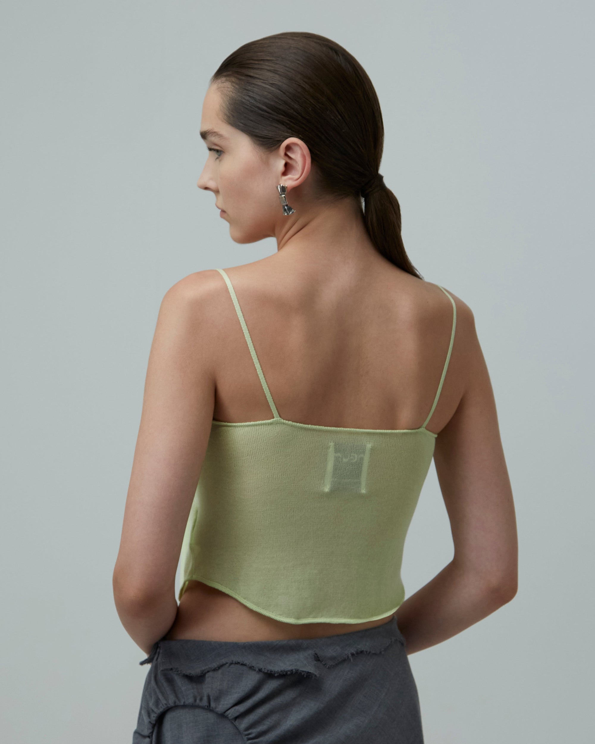 Tie-Front Knit Top | Pale Green