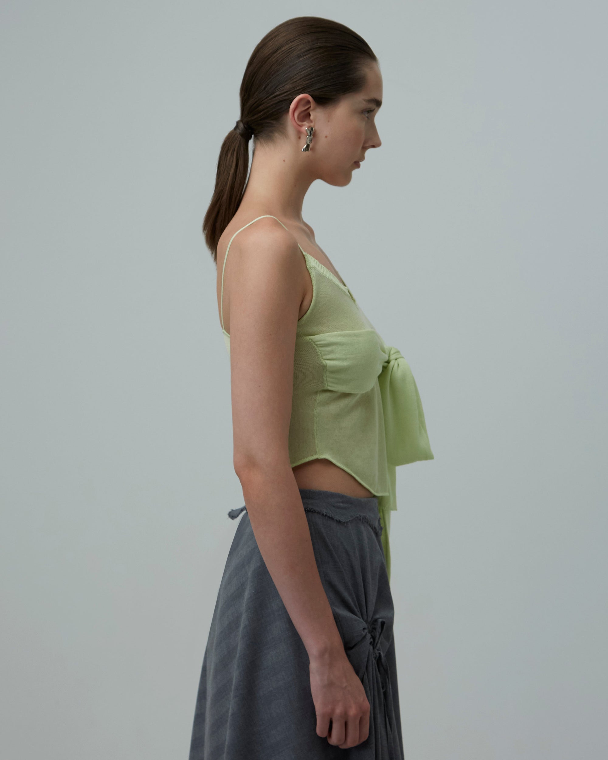 Tie-Front Knit Top | Pale Green