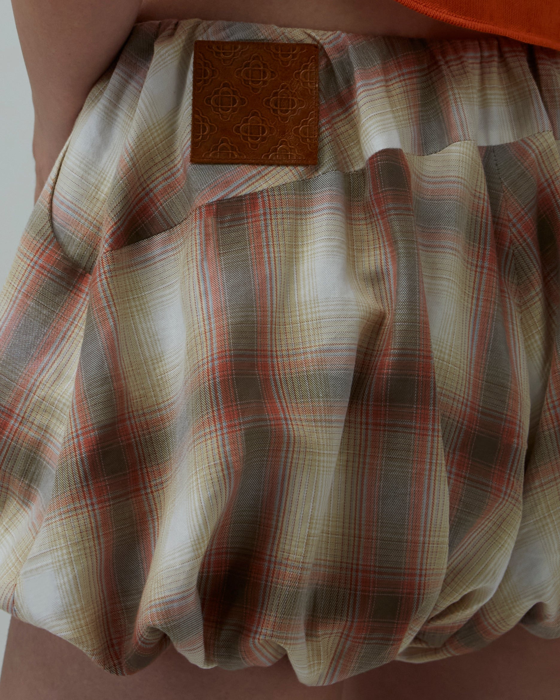 Bubble Cotton Shorts | Beige-Brown