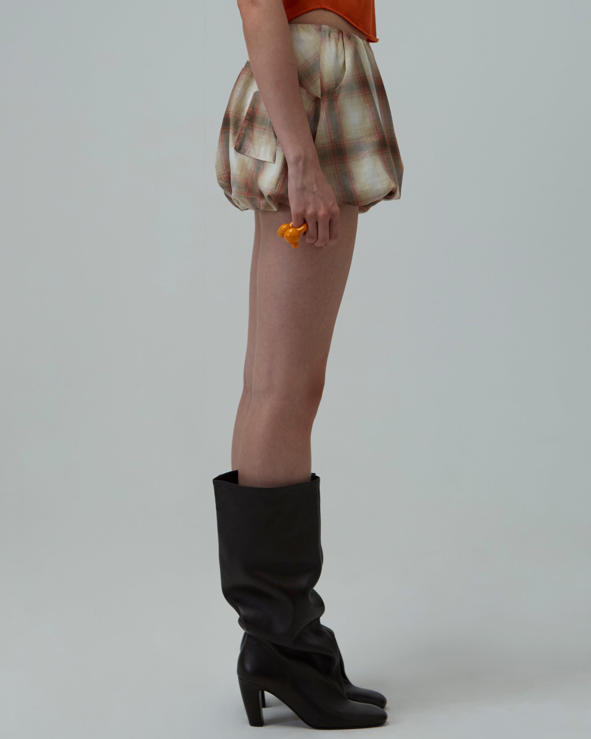 Bubble Cotton Shorts | Beige-Brown