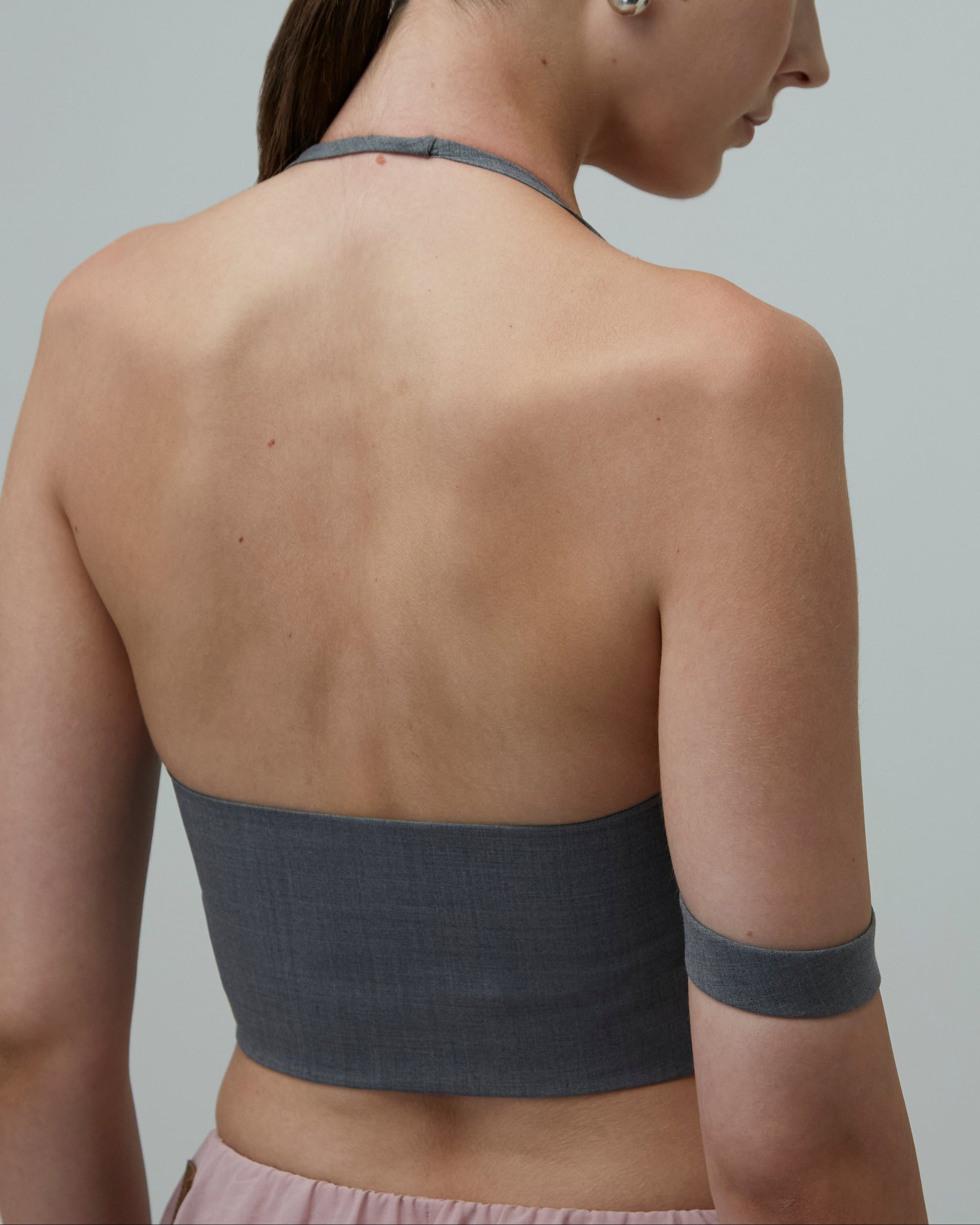 Wool-Blend Halter Bralette Top