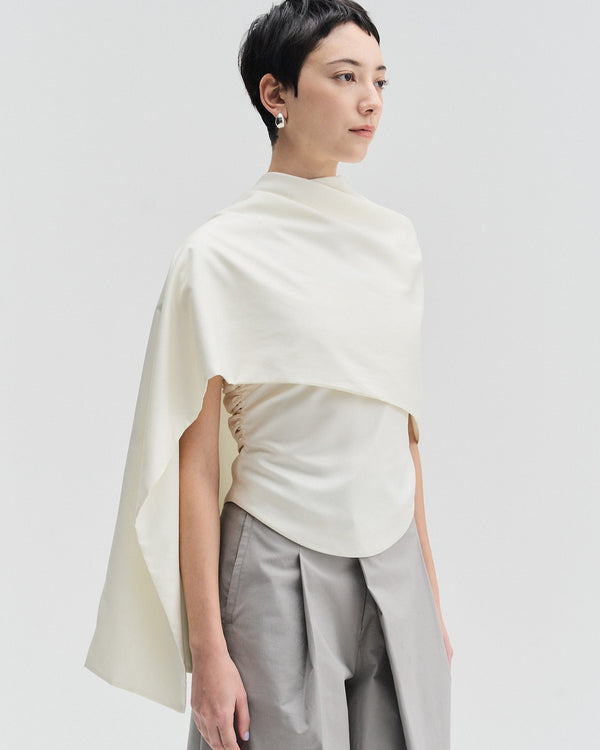 Fitted Scoop-Neck Top With Matching Scarf