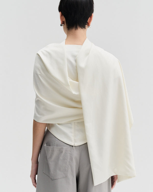 Fitted Scoop-Neck Top With Matching Scarf