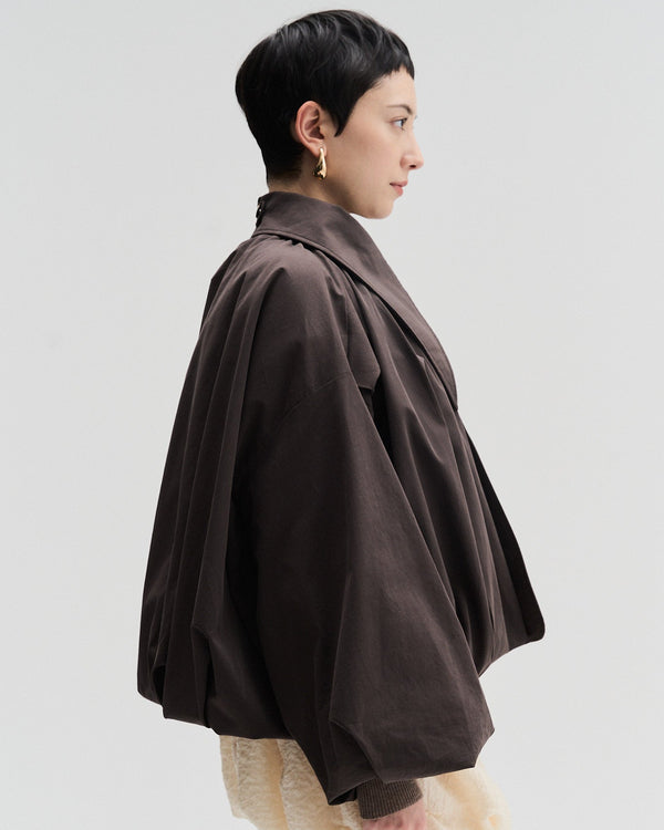 Pleated Jacket With Pointed Collar