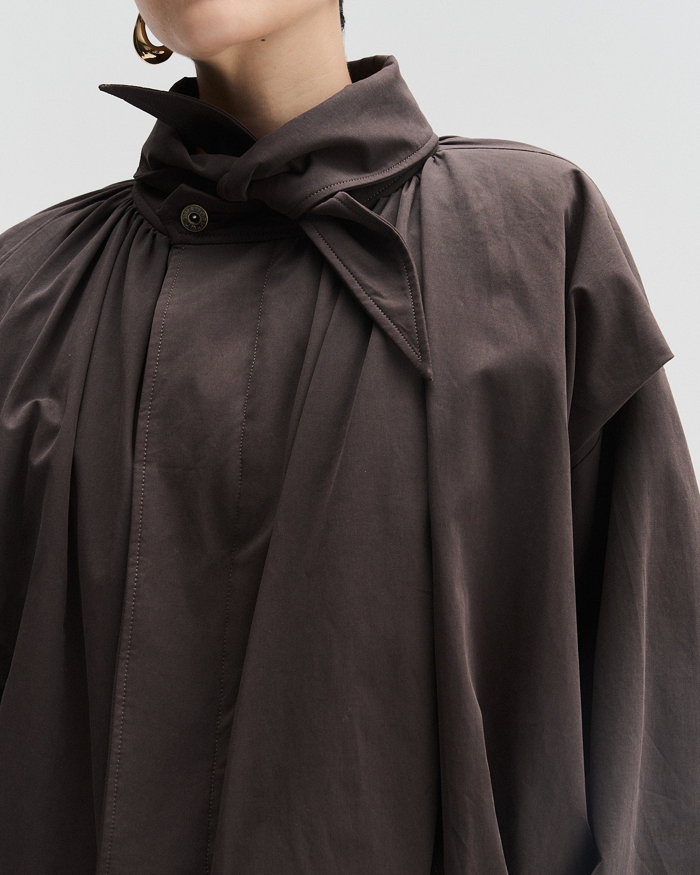 Pleated Jacket With Pointed Collar