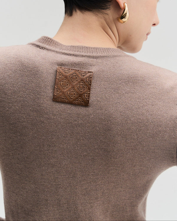 Arch Cut-Out Cardigan | Brown