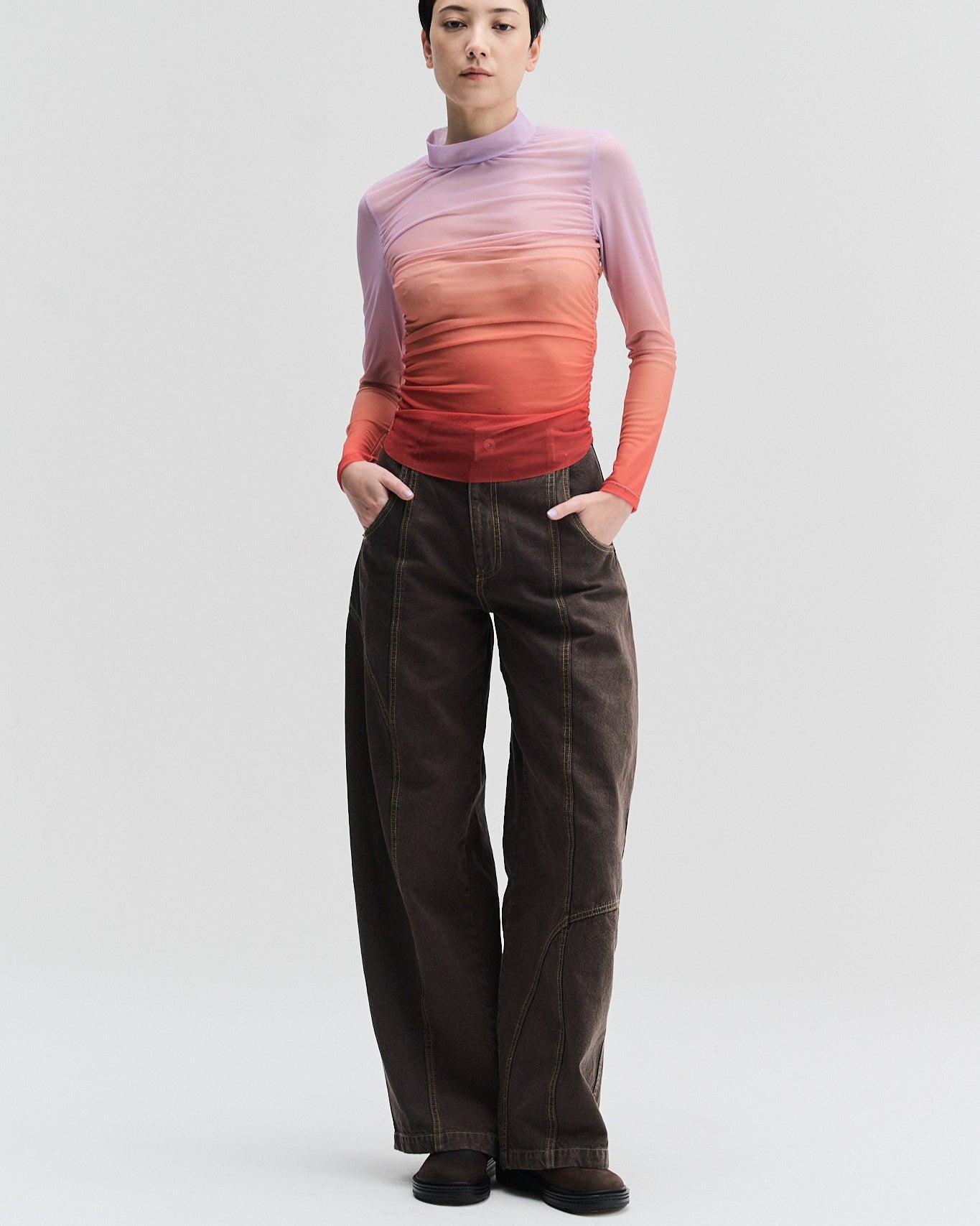 Panelled Jeans | Dark Brown