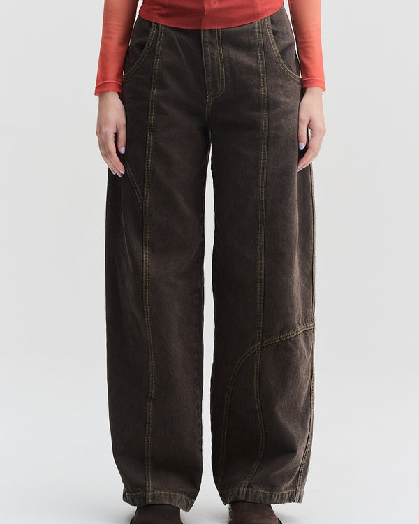 Panelled Jeans | Dark Brown