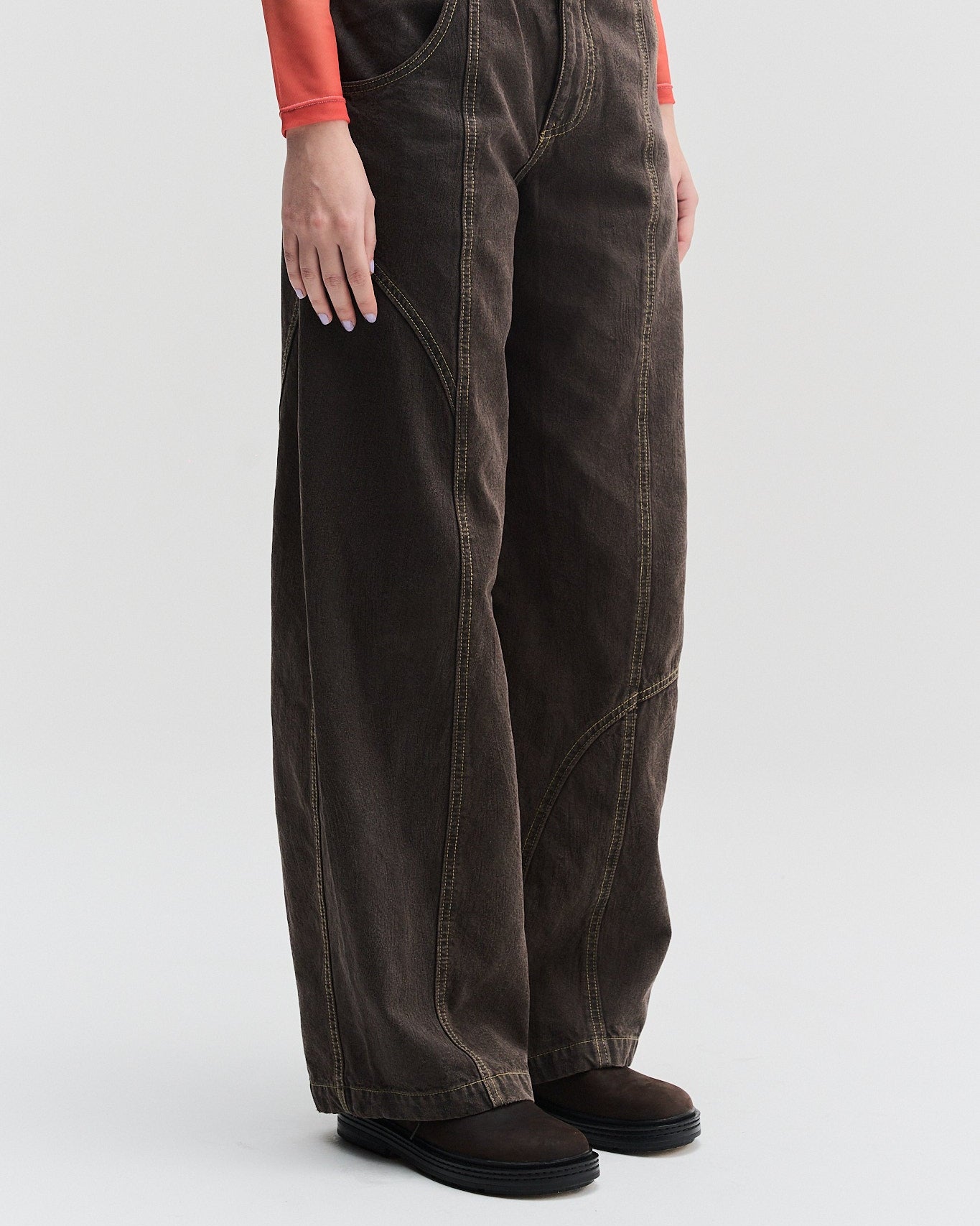 Panelled Jeans | Dark Brown