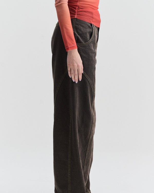 Panelled Jeans | Dark Brown
