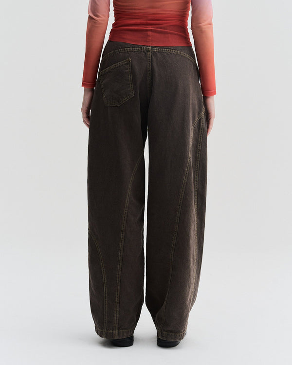 Panelled Jeans | Dark Brown