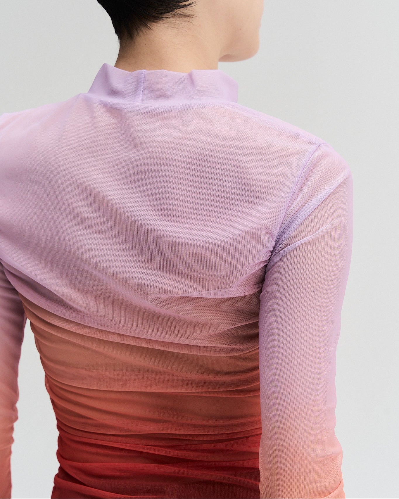 Mesh Stand Collar Top