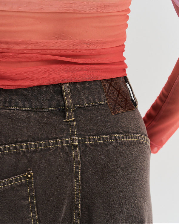 Panelled Jeans | Dark Brown