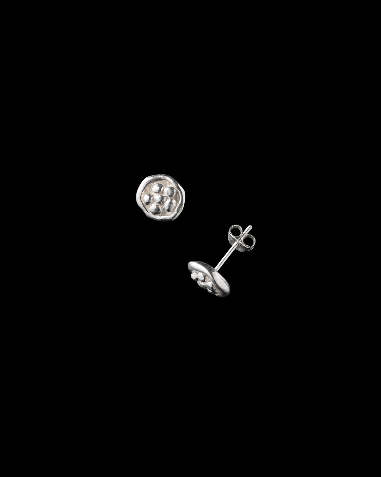 石頭花・金工耳環（純銀）