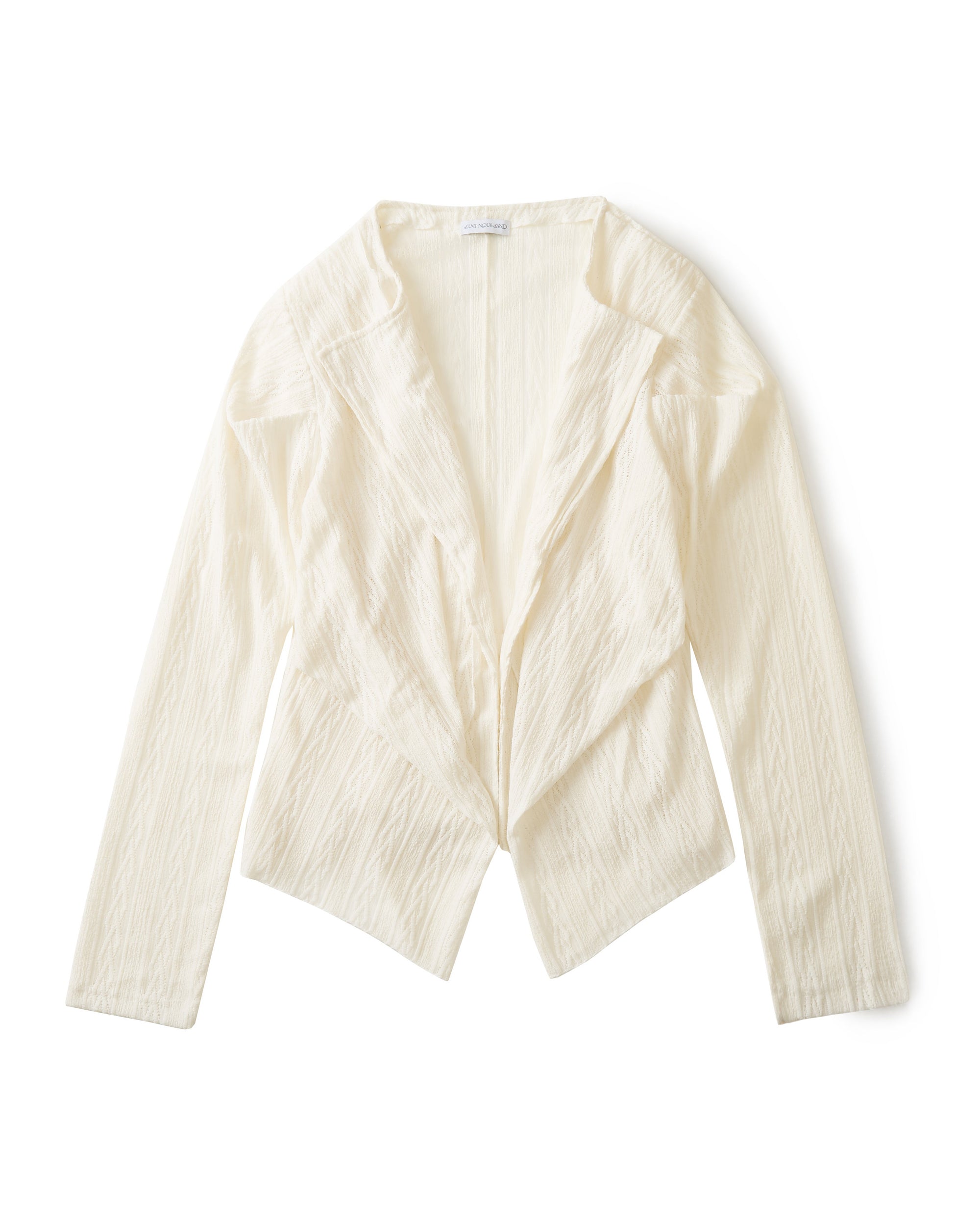 レース立体ニットオーバーシャツ｜white