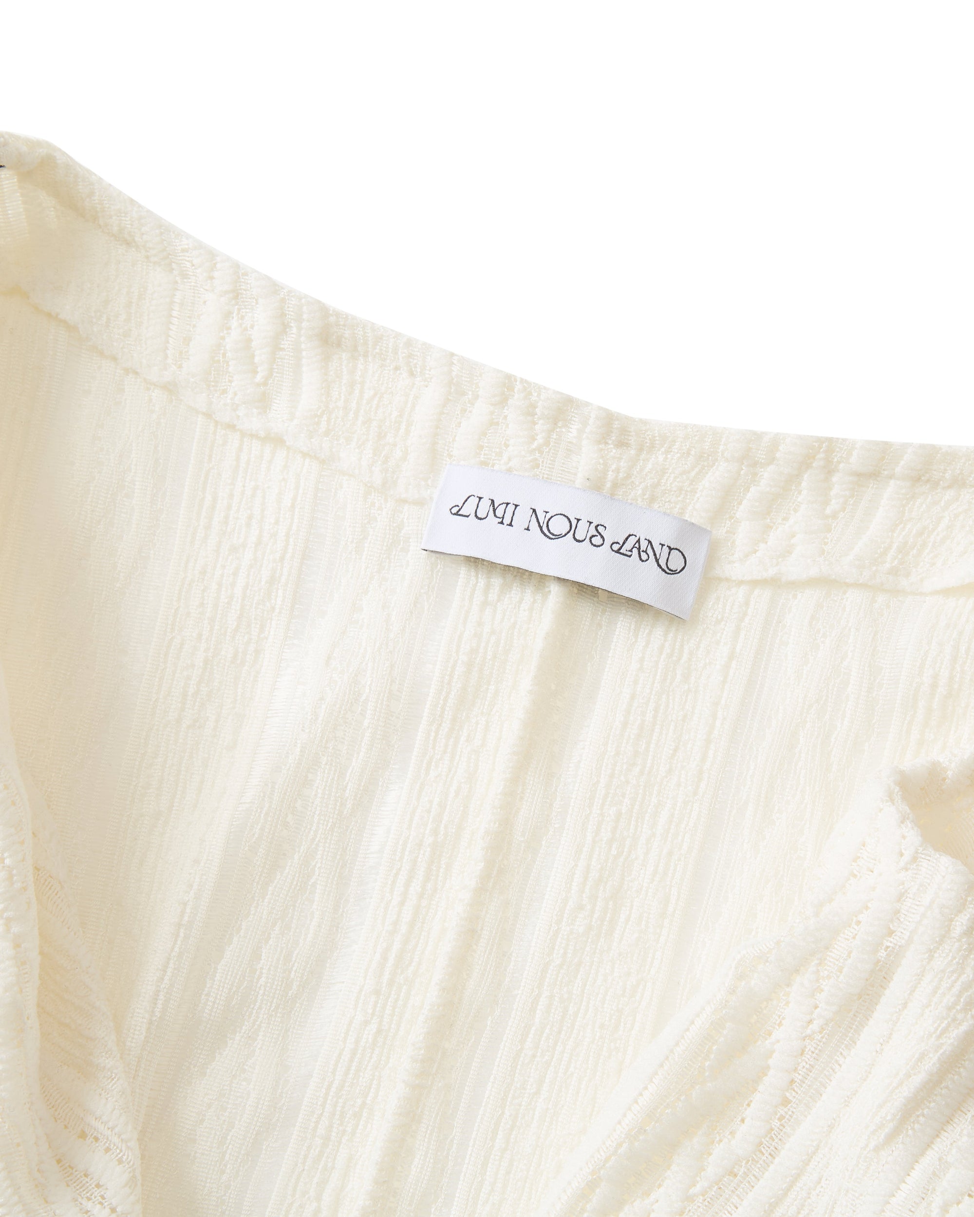 レース立体ニットオーバーシャツ｜white
