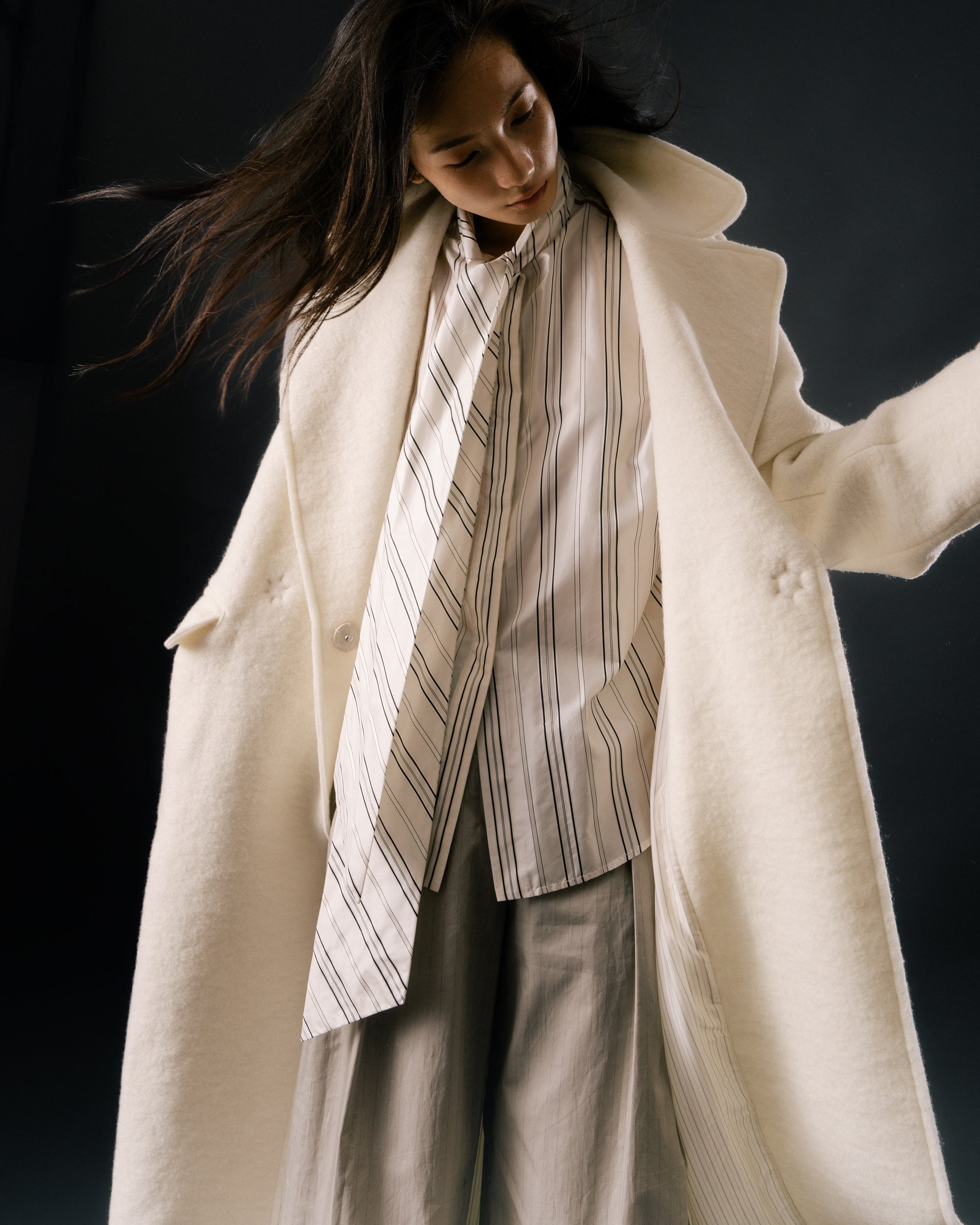 カットオフウールコート | White